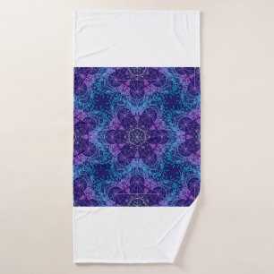 Sacred Geometry Symbols in Mandala seamless patter Bath Towel