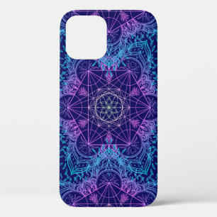 Sacred Geometry Symbols in Mandala seamless patter iPhone 12 Case