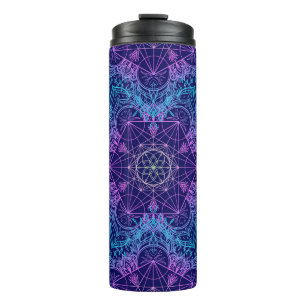 Sacred Geometry Symbols in Mandala seamless patter Thermal Tumbler
