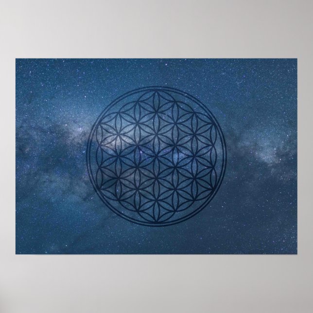Sacred geometry - The Flower of Life in cosmos Poster (Front)