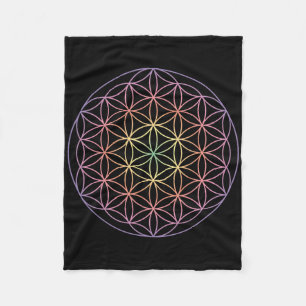 Sacred Geometry The Flower Of Life Yoga Yantra Sym Fleece Blanket