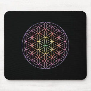 Sacred Geometry The Flower Of Life Yoga Yantra Sym Mouse Pad