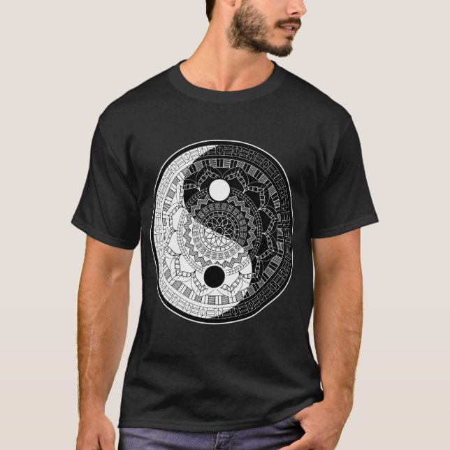 Sacred Geometry Yin Yang Dala T-Shirt (Front)