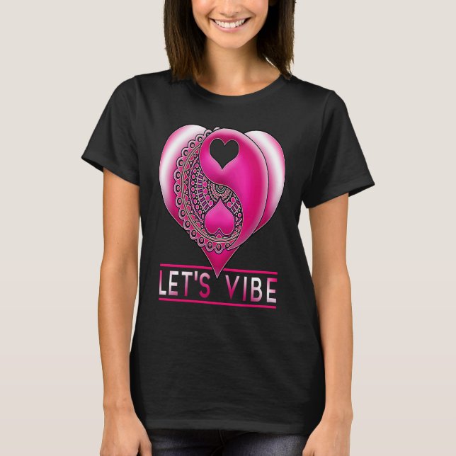 Sacred Geometry Yin Yang Hearts Spiritual Mandala  T-Shirt (Front)
