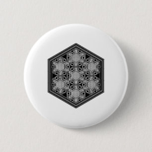 Sacred Geometry Yoga Meditation Aum Trance Festiva 6 Cm Round Badge