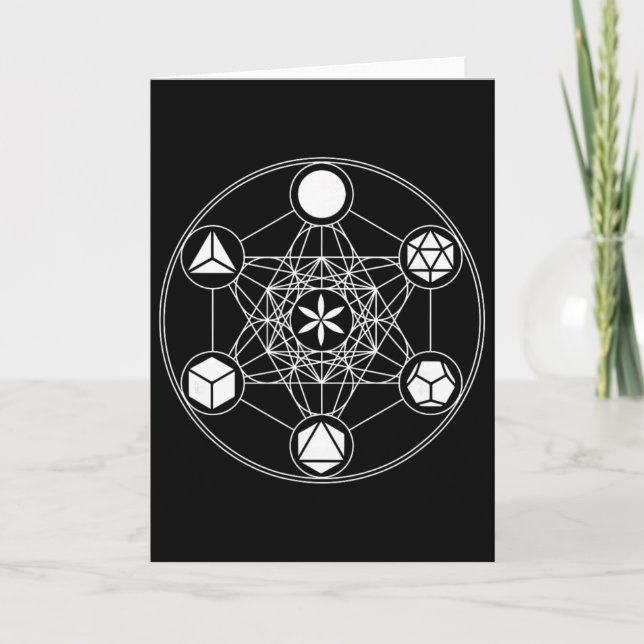 Sacred Geometry Yoga Metatrons Cube Platonic Solid Card (Front)