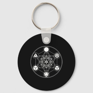 Sacred Geometry Yoga Metatrons Cube Platonic Solid Key Ring
