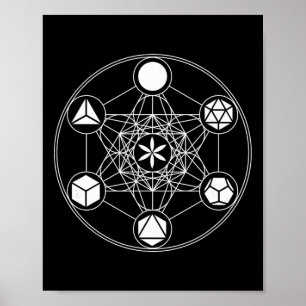 Sacred Geometry Yoga Metatrons Cube Platonic Solid Poster
