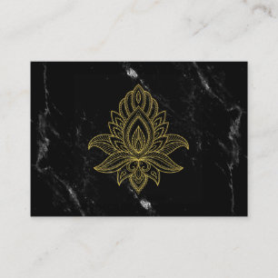 ~ Sacred Gold Hamsa Abstract White Black Marble Business Card