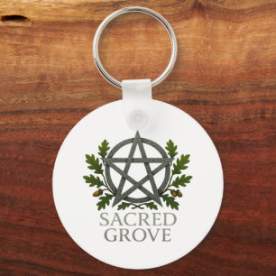 Sacred Grove Pentagram Wiccan Key Ring