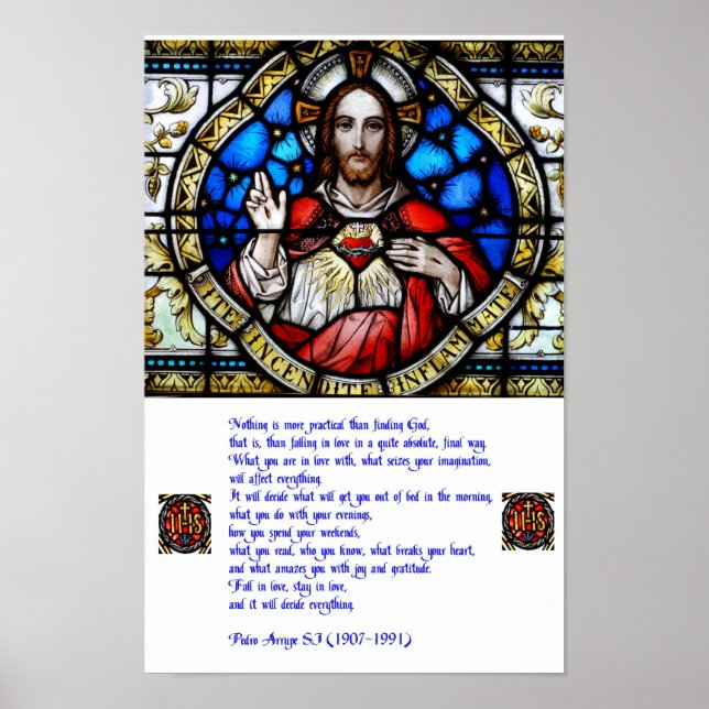 Sacred Heart and Arrupe Prayer Poster (Front)