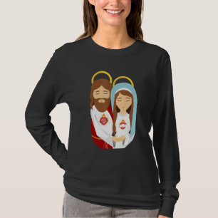 Sacred Heart And Immaculate Heart Picture Jesus An T-Shirt