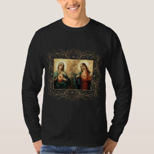 Sacred Heart and Immaculate Heart Picture Jesus an T-Shirt