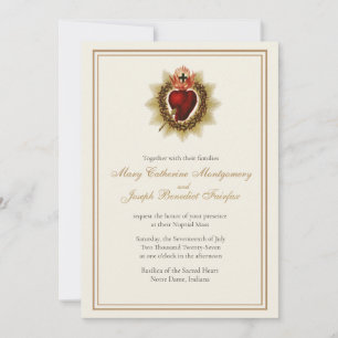 Sacred Heart Catholic Wedding  Invitation