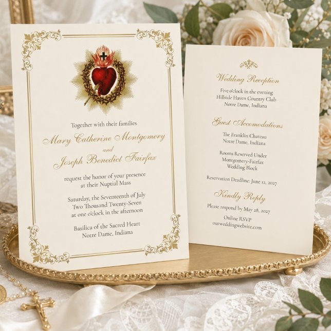 Sacred Heart Catholic Wedding  Invitation (Creator Uploaded)