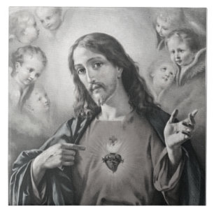 Sacred Heart Ceramic Tile