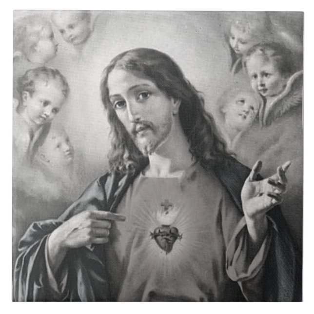 Sacred Heart Ceramic Tile (Front)