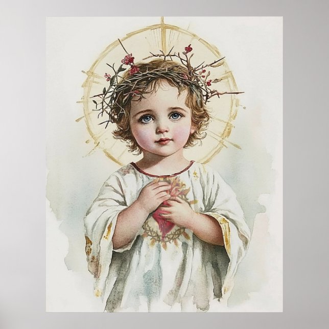 Sacred Heart Child Jesus Vintage Religious  Poster (Front)