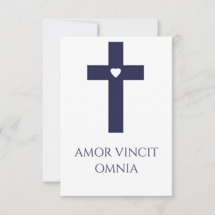 Sacred Heart Cross Holy Card