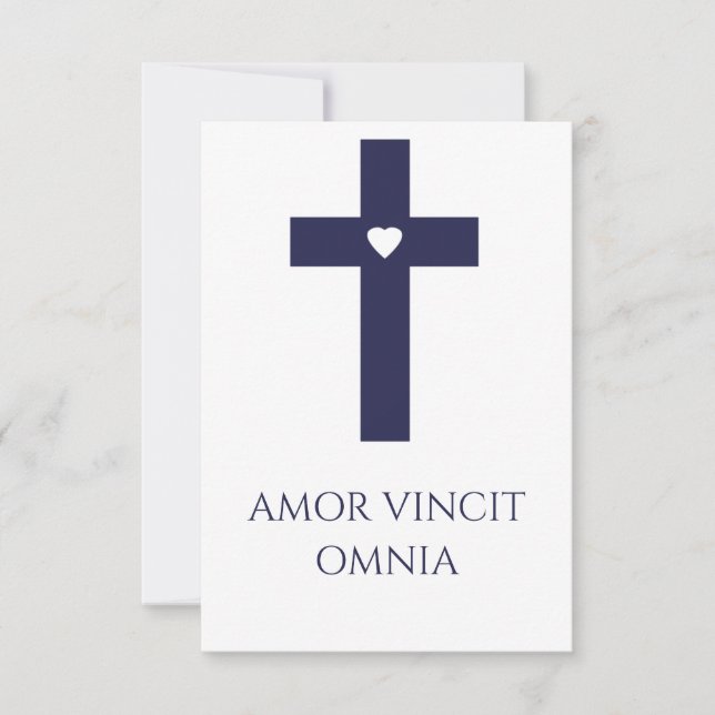 Sacred Heart Cross Holy Card (Front)