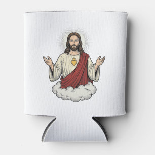 Sacred Heart Devotional Vintage Engraving Design_1 Can Cooler