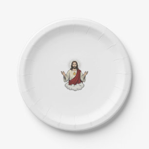 Sacred Heart Devotional Vintage Engraving Design_1 Paper Plate