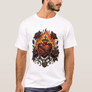 Sacred Heart Gothic Tattoo Style Dark Romance Artw T-Shirt