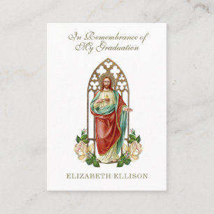 Sacred Heart Graduation Remembrance Prayer Business Card