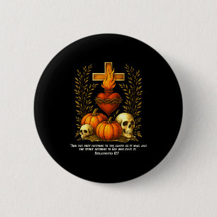 Sacred Heart Halloween Jesus Skulls Pumpkins Chris 6 Cm Round Badge