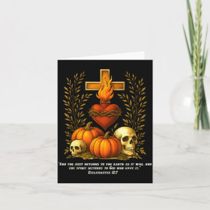 Sacred Heart Halloween Jesus Skulls Pumpkins Chris Card