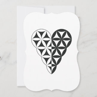 Sacred Heart - Heart of life, Dual-Wh/Bl. Invitation