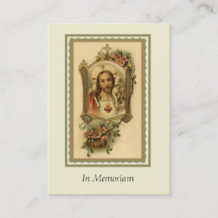 Sacred Heart In Memoriam – Catholic Funeral Prayer Business Card