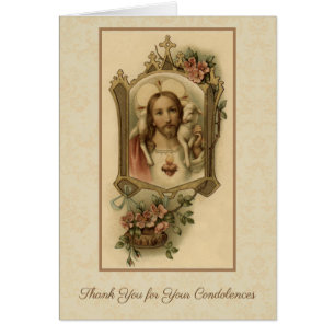Sacred Heart Jesus Catholic Condolence Thank You