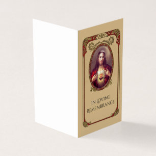 Sacred Heart Jesus Catholic Funeral Holy Card