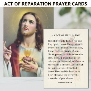 Sacred Heart Jesus Catholic Reparation Prayer Enclosure Card
