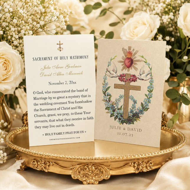 Sacred Heart Jesus Catholic Wedding Prayer Card (Creator Uploaded)