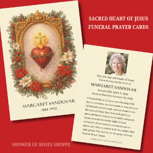 Sacred Heart Jesus Funeral Catholic Prayer Card