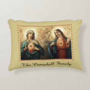 Sacred Heart Jesus Immaculate Heart Mary Catholic Decorative Cushion
