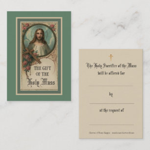 Sacred Heart Jesus Mass Offering Prayer Holy Cards
