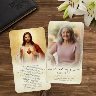 Sacred Heart Jesus Memorial Prayer Cards