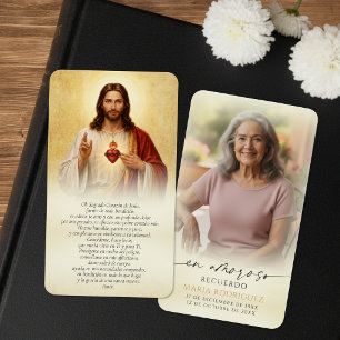 Sacred Heart Jesus Memorial Prayer Cards