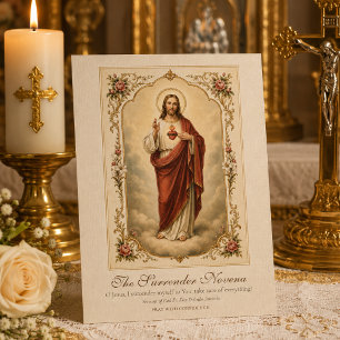 Sacred Heart Jesus Surrender Novena Tri-Fold Card