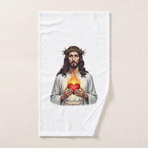 Sacred Heart Jesus Vintage Engraving Faith Shirt ( Hand Towel