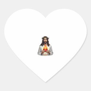 Sacred Heart Jesus Vintage Engraving Faith Shirt ( Sticker