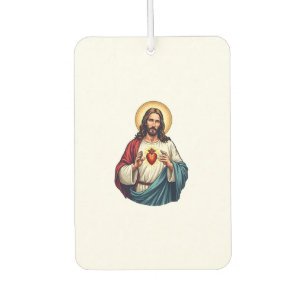 Sacred Heart Jesus Vintage Engraving Tee 2 Car Air Freshener