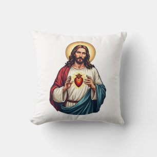 Sacred Heart Jesus Vintage Engraving Tee 2 Cushion