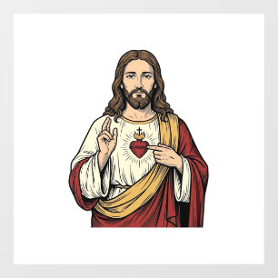 Sacred Heart Jesus Vintage Engraving Vector Art_1