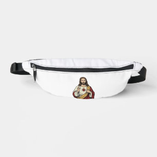 Sacred Heart Jesus Vintage Engraving Vector Art_1 Bum Bags