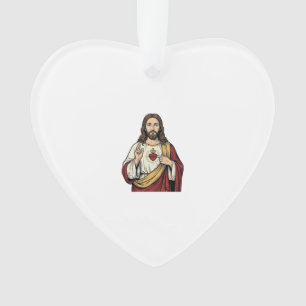 Sacred Heart Jesus Vintage Engraving Vector Art_1 Ornament