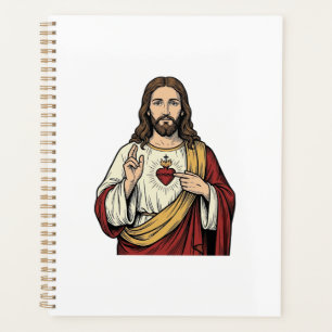 Sacred Heart Jesus Vintage Engraving Vector Art_1 Planner